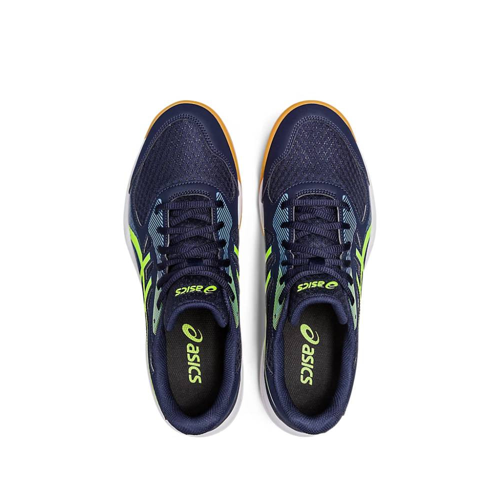 asics Upcourt 5 best badminton Midnight,Hazard Green Shoes