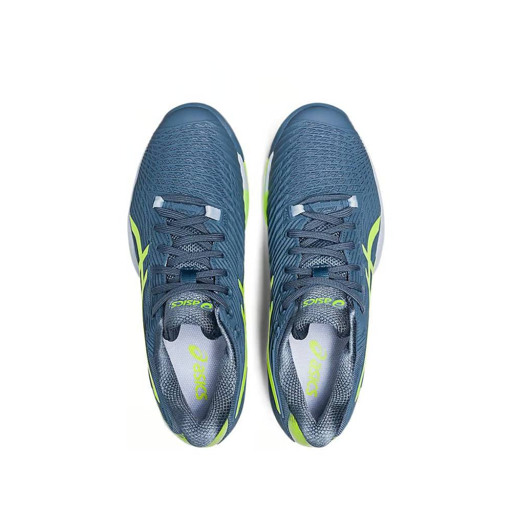 asics Solution Speed FF 2 Novak best tennis Steel Blue,Hazard Green tennis shoe