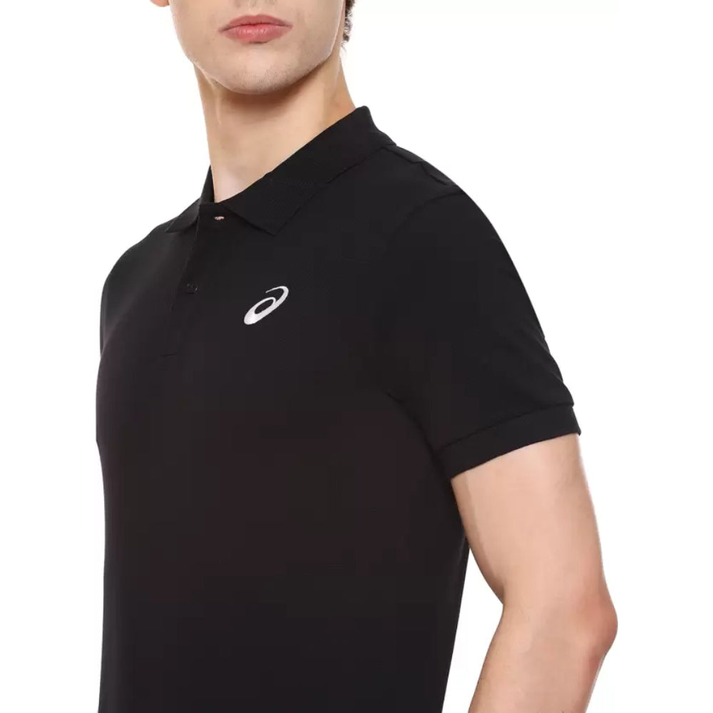 asics comfortable men polo Black Top