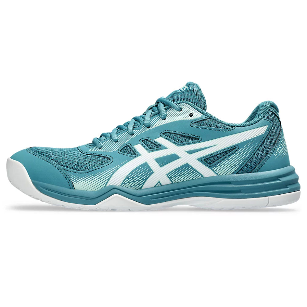asics Upcourt 5 new badminton Blue Teal,White shoes