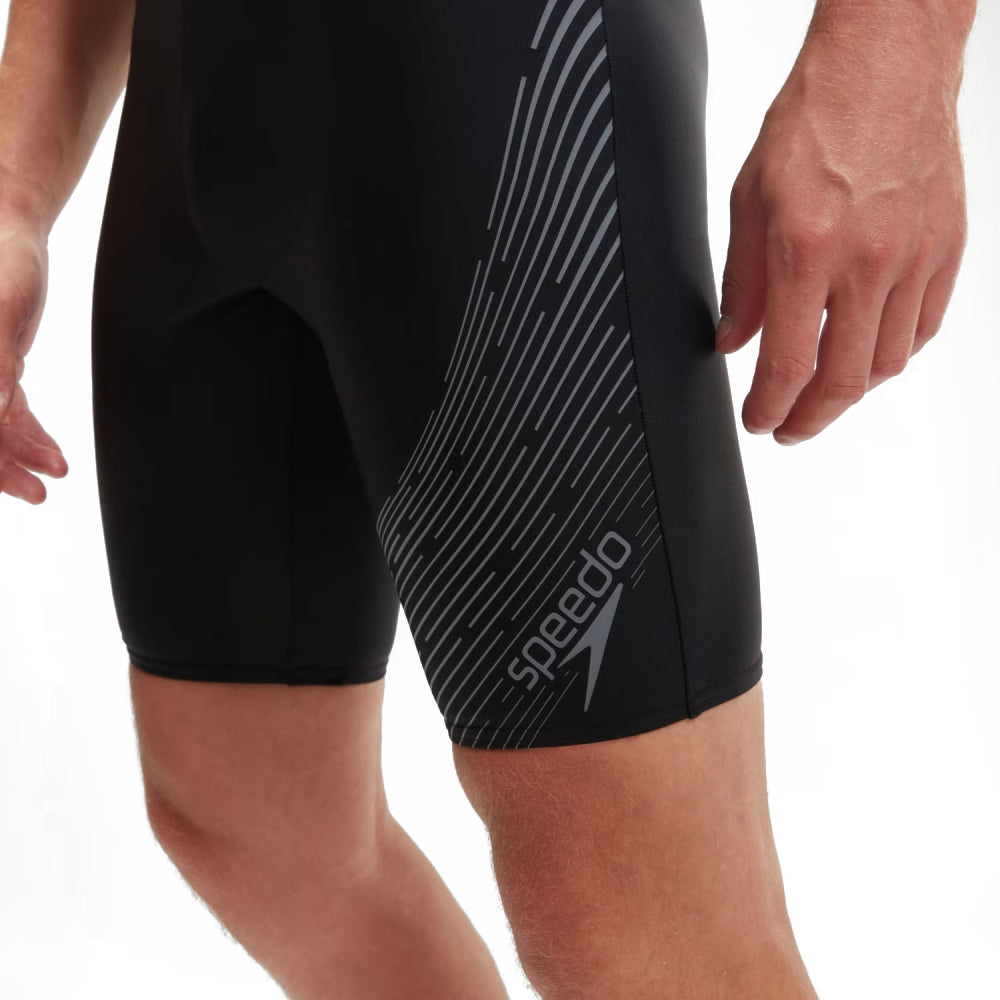 Speedo Men's Medley Logo Swimming Jammer (Black/Charcoal)
