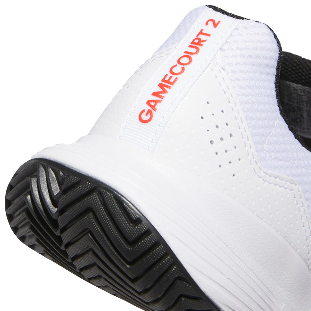 Adidas Men's Gamecourt 2 Tennis Shoe (Cloud White/Lucid Red/Core Black)