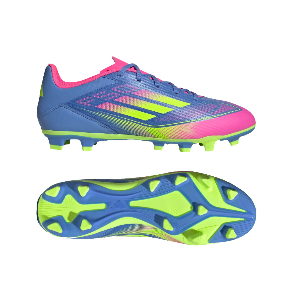 Adidas Men's F50 Club Firm/Multi Ground Football Shoe (Blue/Lemon/Pink)