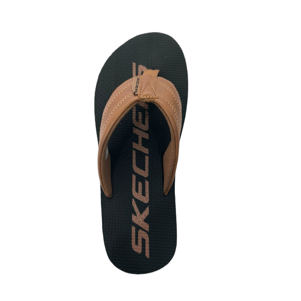 SKECHERS Men's Courtwald India Slipper (Brown)