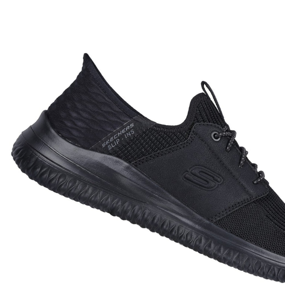 SKECHERS Men's Delson 3.0 Lavell Running Shoe (Black)