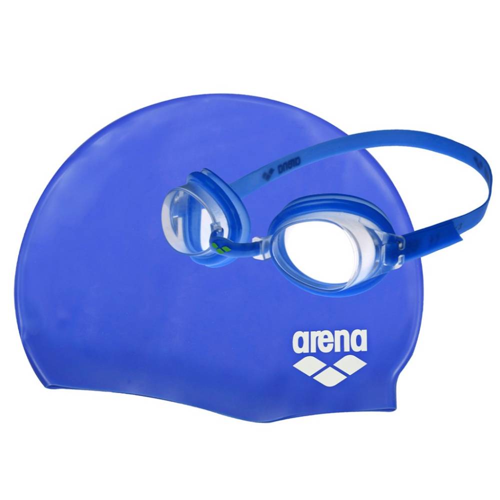 top ARENA Junior Swimming Pool Cap & Goggle Set