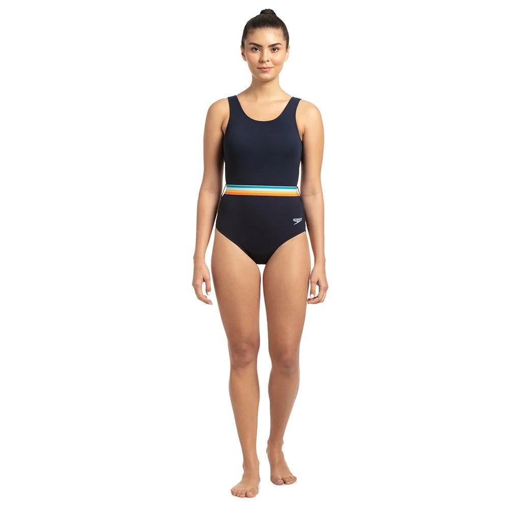 Latest Speedo Women Belted Deep U-Back One-Piece