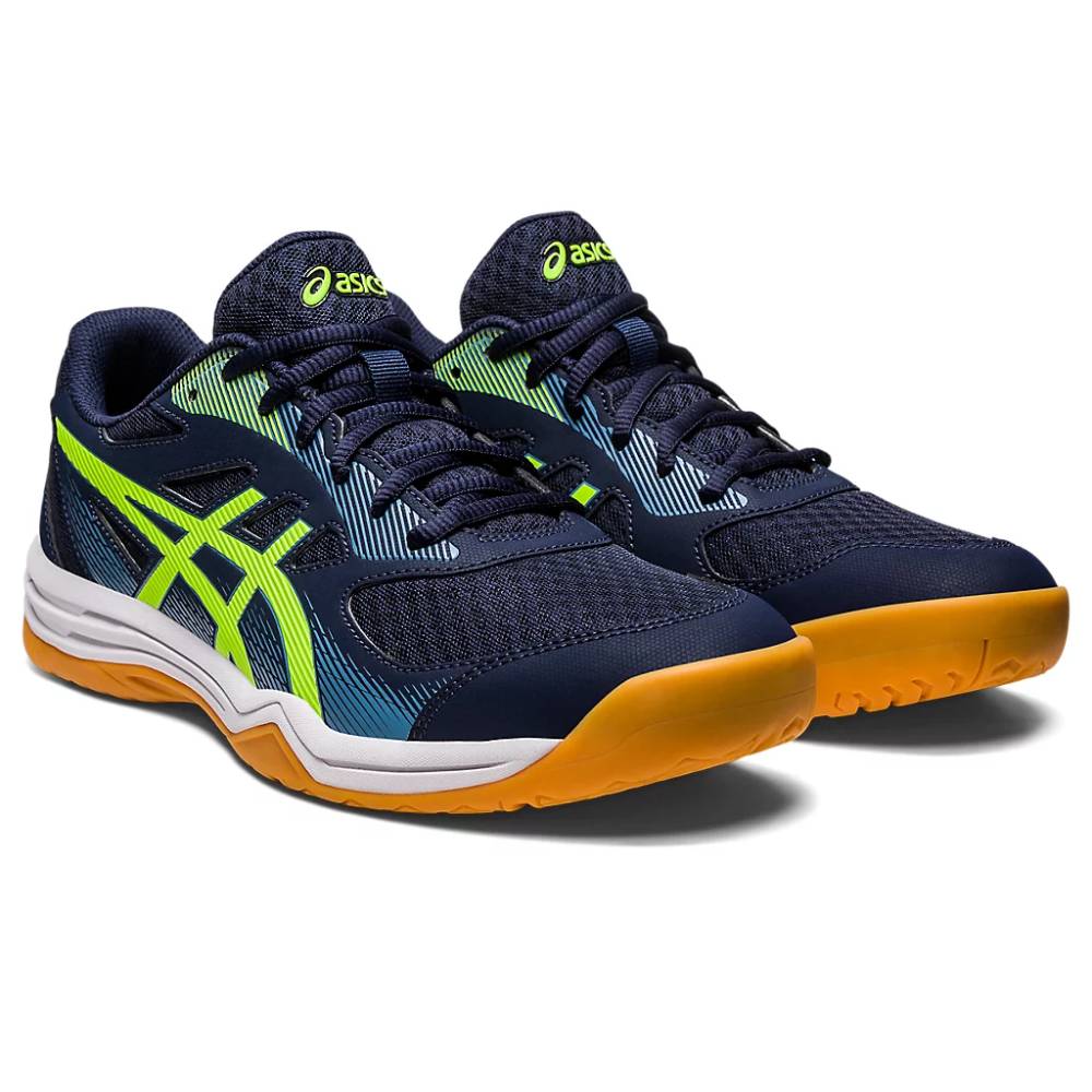 asics Upcourt 5 new badminton Midnight,Hazard Green Shoes