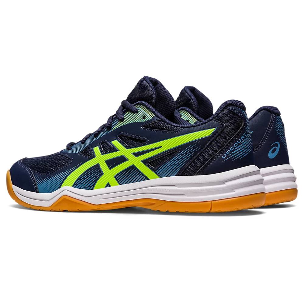 asics upcourt 5 badminton Midnight,Hazard Green Shoes