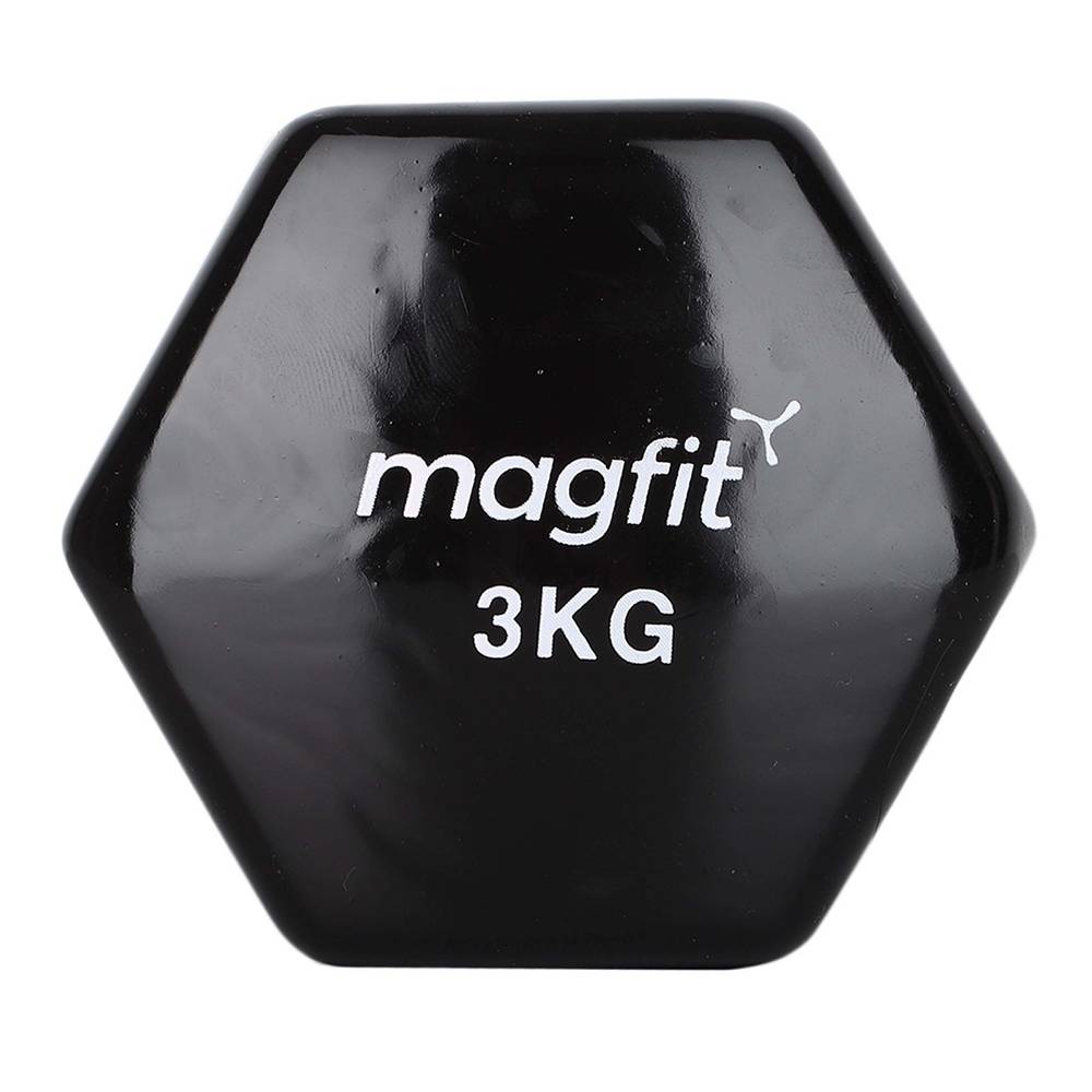 2024 best Recommended  MagFit Vinyl Dumbell (3kg) (Black)