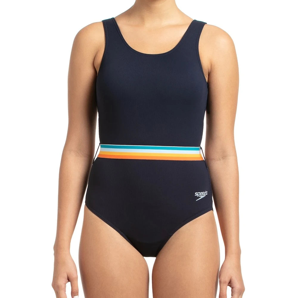 Recommended Speedo Women Belted Deep U-Back One-Piece