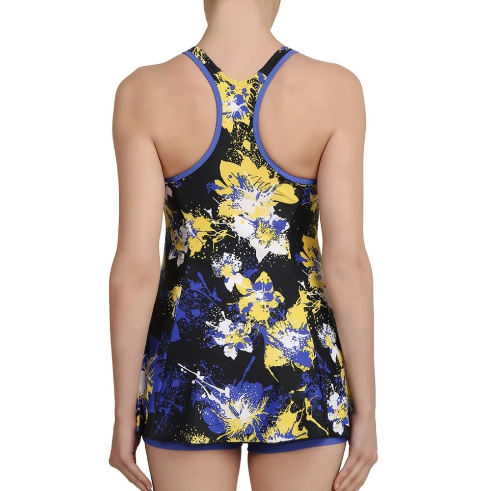 Most comfortable Speedo Women Allover Print Racerback Swimdress with Boyleg