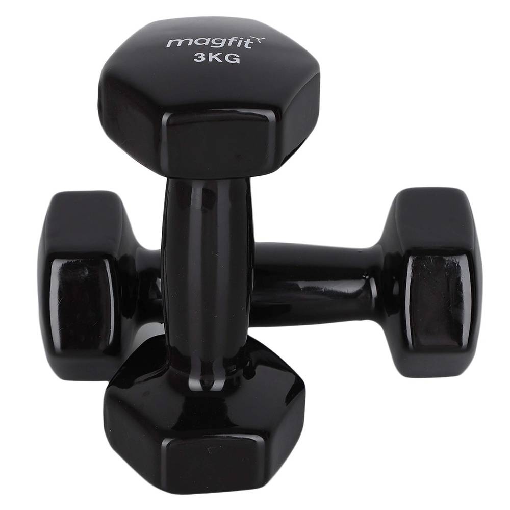2024 most Recommended  MagFit Vinyl Dumbell (3kg) (Black)