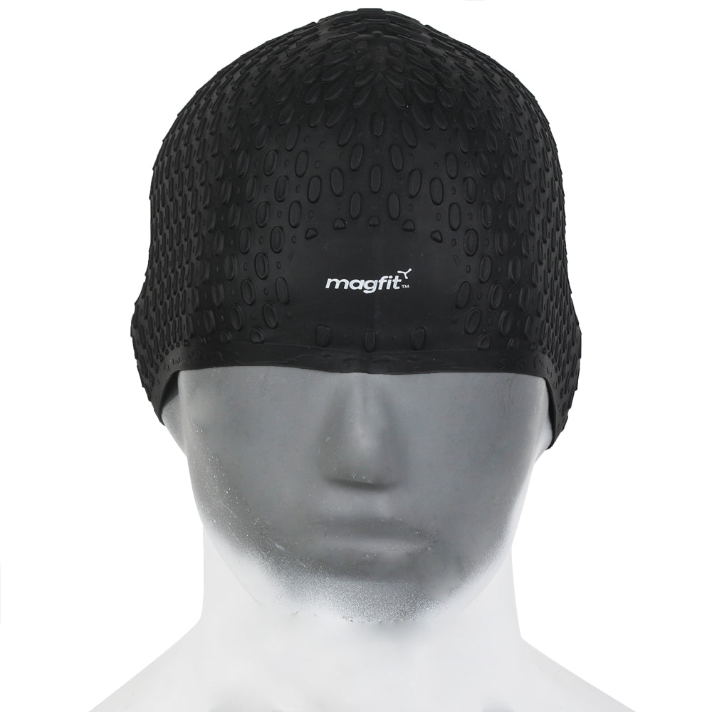 New  MagFit Bubble Swimming Cap (Black)