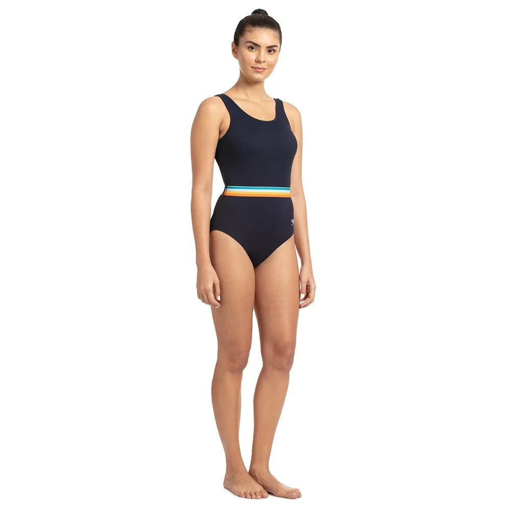 Best Speedo Women Belted Deep U-Back One-Piece