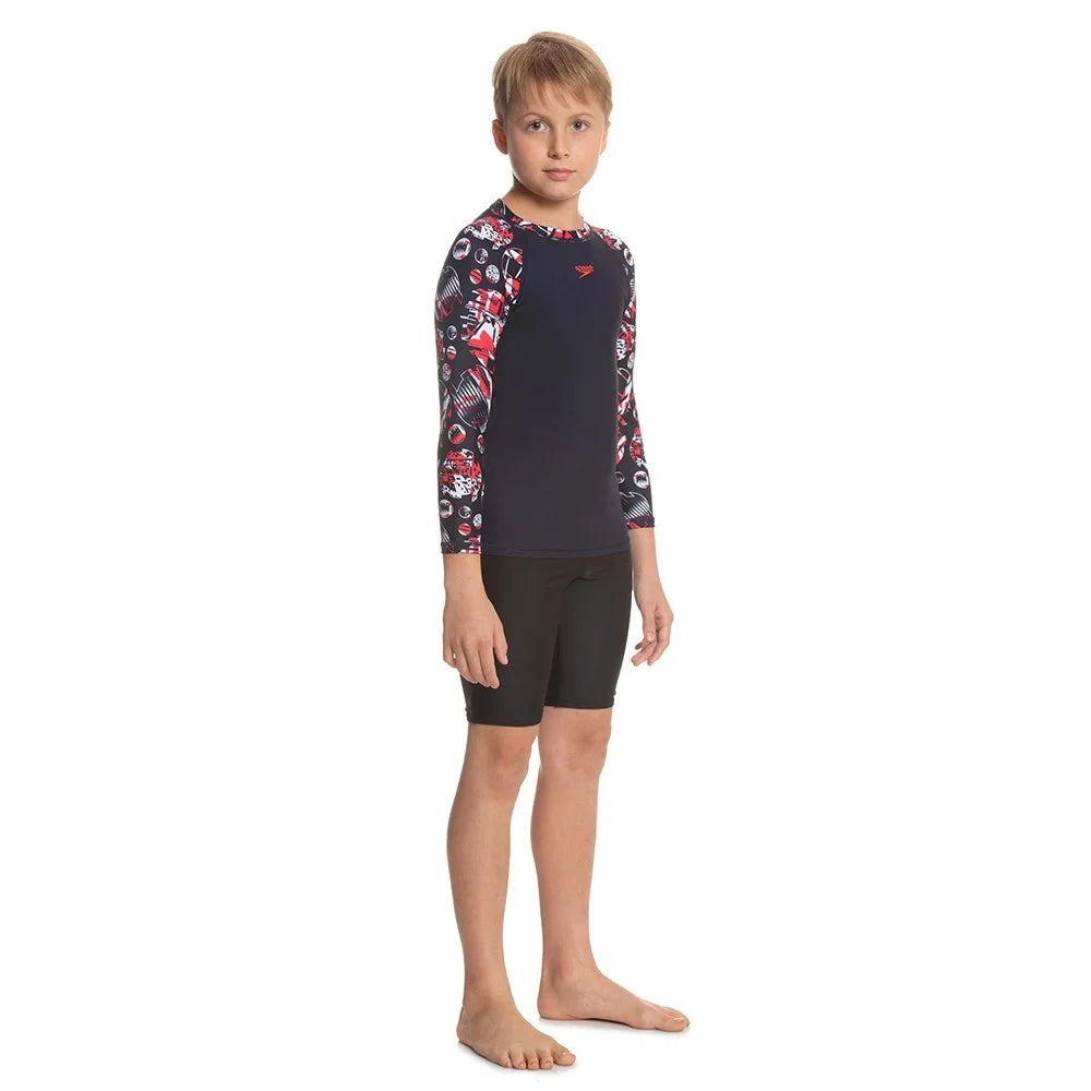 Recommended Speedo Boy Glitchamp Allover Long Sleeve Suntop