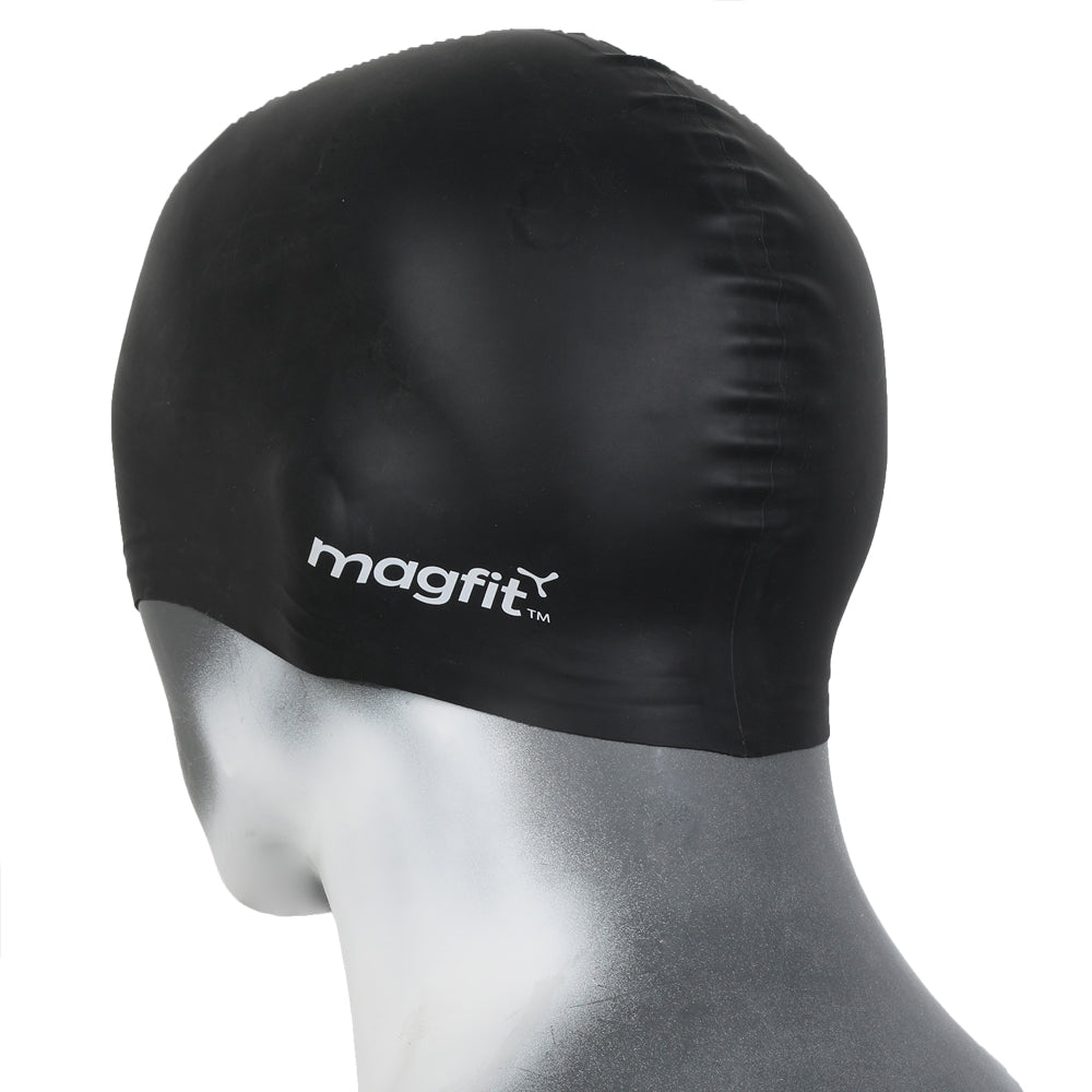 Top recommended  MagFit Plain Silicone Swimming Cap (Black)