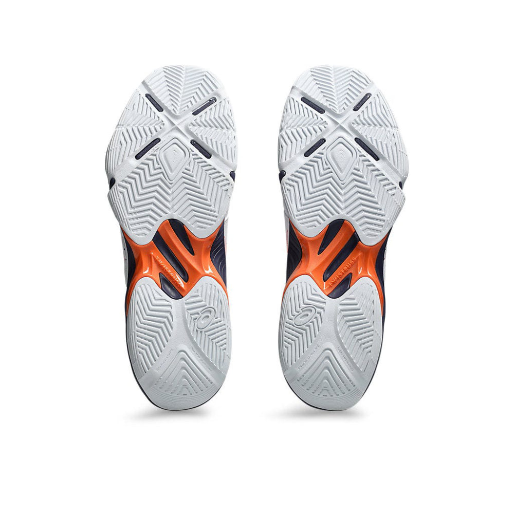 ASICS Men's Blade FF Badminton Shoe (White/Novak Orange)