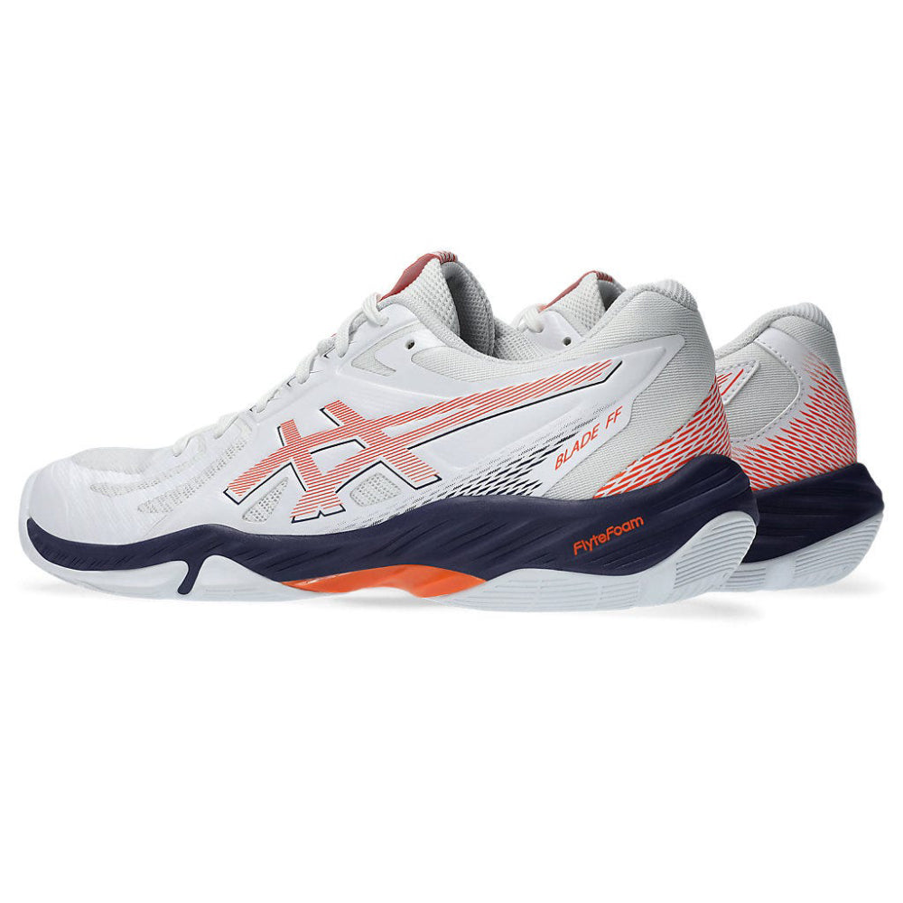 ASICS Men's Blade FF Badminton Shoe (White/Novak Orange)