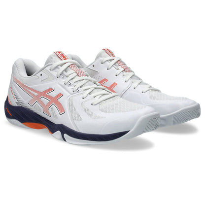 ASICS Men's Blade FF Badminton Shoe (White/Novak Orange)