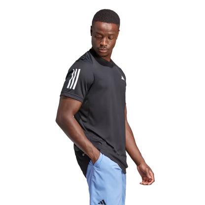 Latest Adidas Men Club 3-Stripes Tennis Black Tee