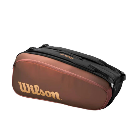 WILSON Super Tour Pro Staff V14 15R Tennis Kit Bag (Black/Brown)
