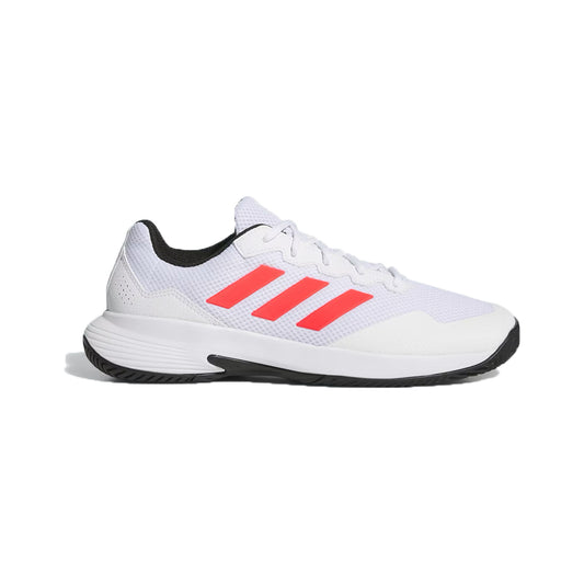Adidas Men's Gamecourt 2 Tennis Shoe (Cloud White/Lucid Red/Core Black)