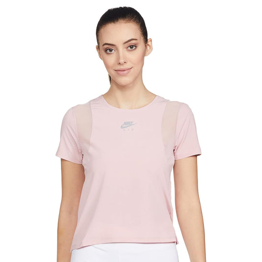 NIKE Women's Air Short Sleeve Top (Pink Glaze/Reflective Silver)