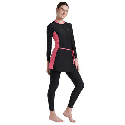 Speedo Women's 2Pc Full Body Swimsuit (Black/Fandango Pink)