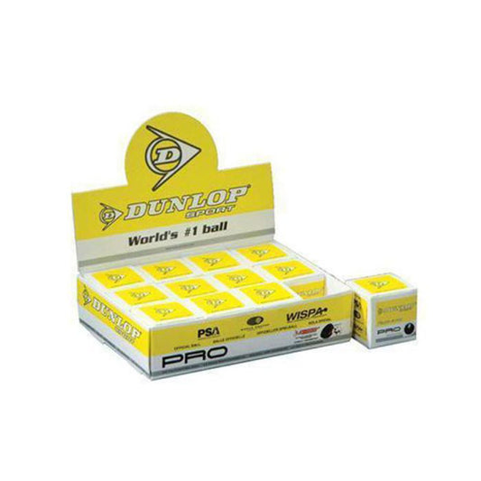 DUNLOP Pro Double Dot Yellow Squash Ball