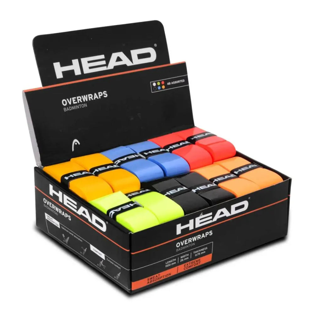 Head Over Wraps Badminton Racquet Grip (Pc.48) (Assorted)