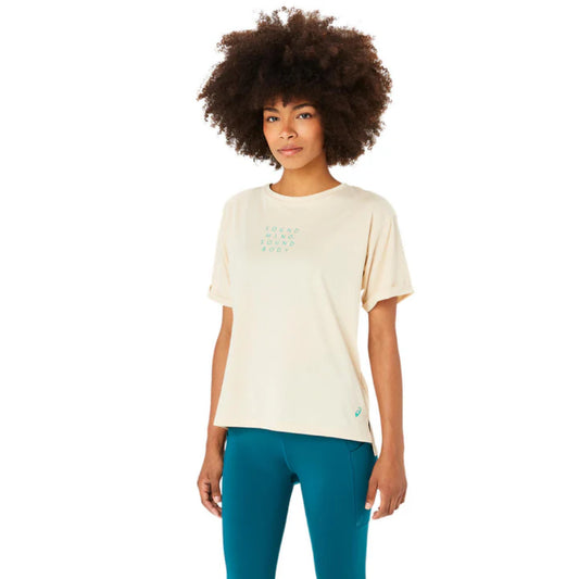 ASICS Women's Training Core Relaxed Graphic Top (Beige)