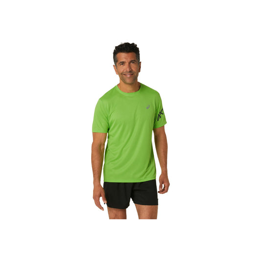 ASICS Men's Icon Short Sleeve Top (Electric Lime/French Blue)