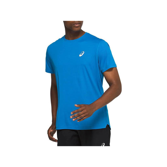 asics men best Silver Short Sleeve Blue Top