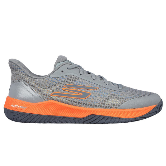 SKECHERS Men's Viper Court Pro Multi Court Shoes (Gray/Orange)