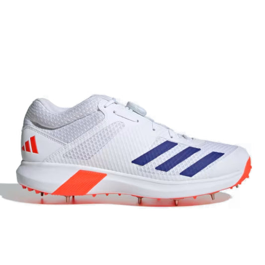 Adidas Men's Adipower Vectorid 20 Cricket Shoe (White/Lucid Blue/Solar Red)