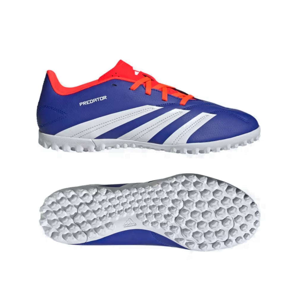 Adidas Unisex Perdator Club Turf Football Shoe (Lucid Blue/White/Solar Red)