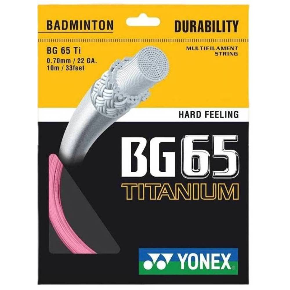 YONEX BG 65 Titanium Badminton String (Pink)