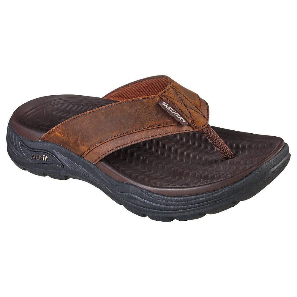 SKECHERS Men's Arch Fit Motley SD-Malico sandal (Dark Brown)