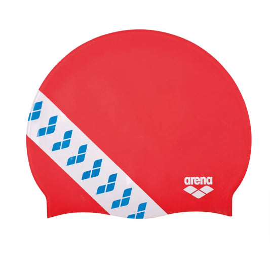 ARENA Adult Team Stripe Swimming Cap (Red)