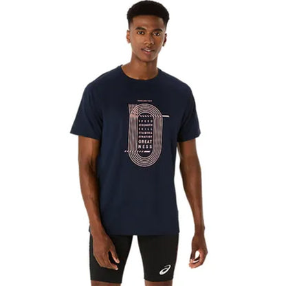 ASICS Men's Track Graphic Short Sleeve Top (Midnight)