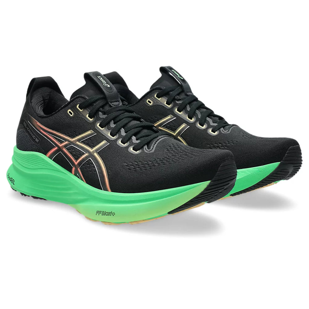 ASICS Men's Gel-Kayano 32 Running Shoe (Black/Vital Green)
