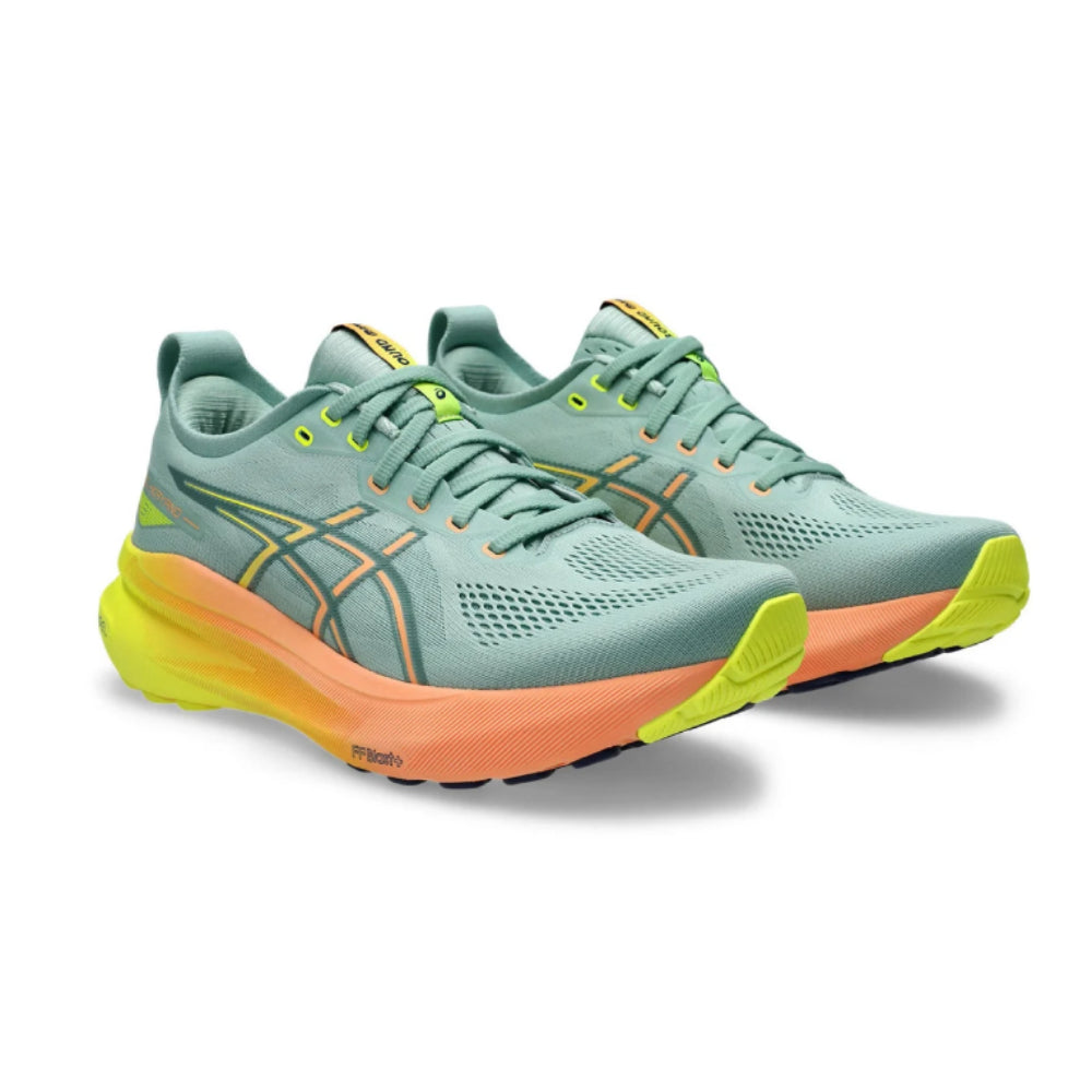 ASICS Men's Gel-Kayano 31 Paris Running Shoe (Light Celadon/Safety Yellow)