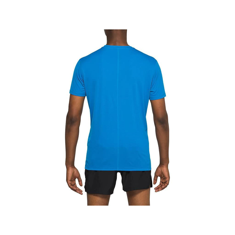 asics men best Silver Blue tee