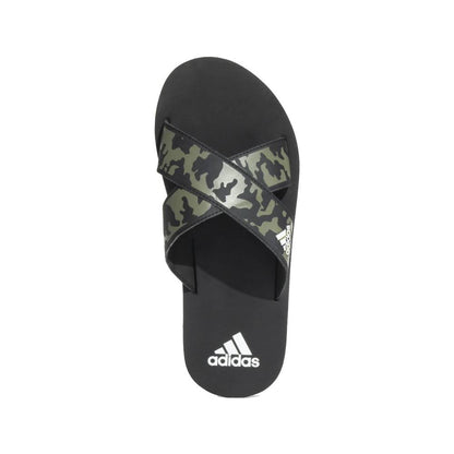 Adidas Men's Distincto Flip Flops Slipper (Core Black/Cloud White/Olive Strata)