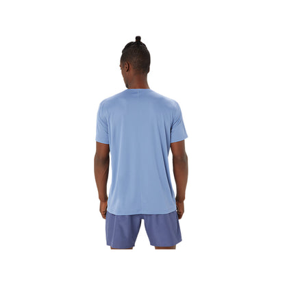 ASICS Men's Silver Short Sleeve Top (Denim Blue)