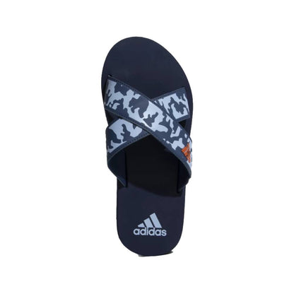 Adidas Men's Distincto Flip Flops Slipper (Tech Indigo/Blue Dawn/Preloved Red)