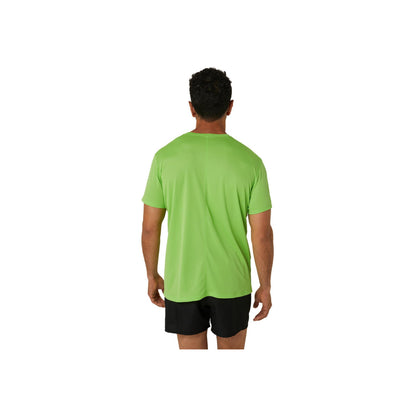 ASICS Men's Silver Short Sleeve Top (Electric Lime/French Blue )