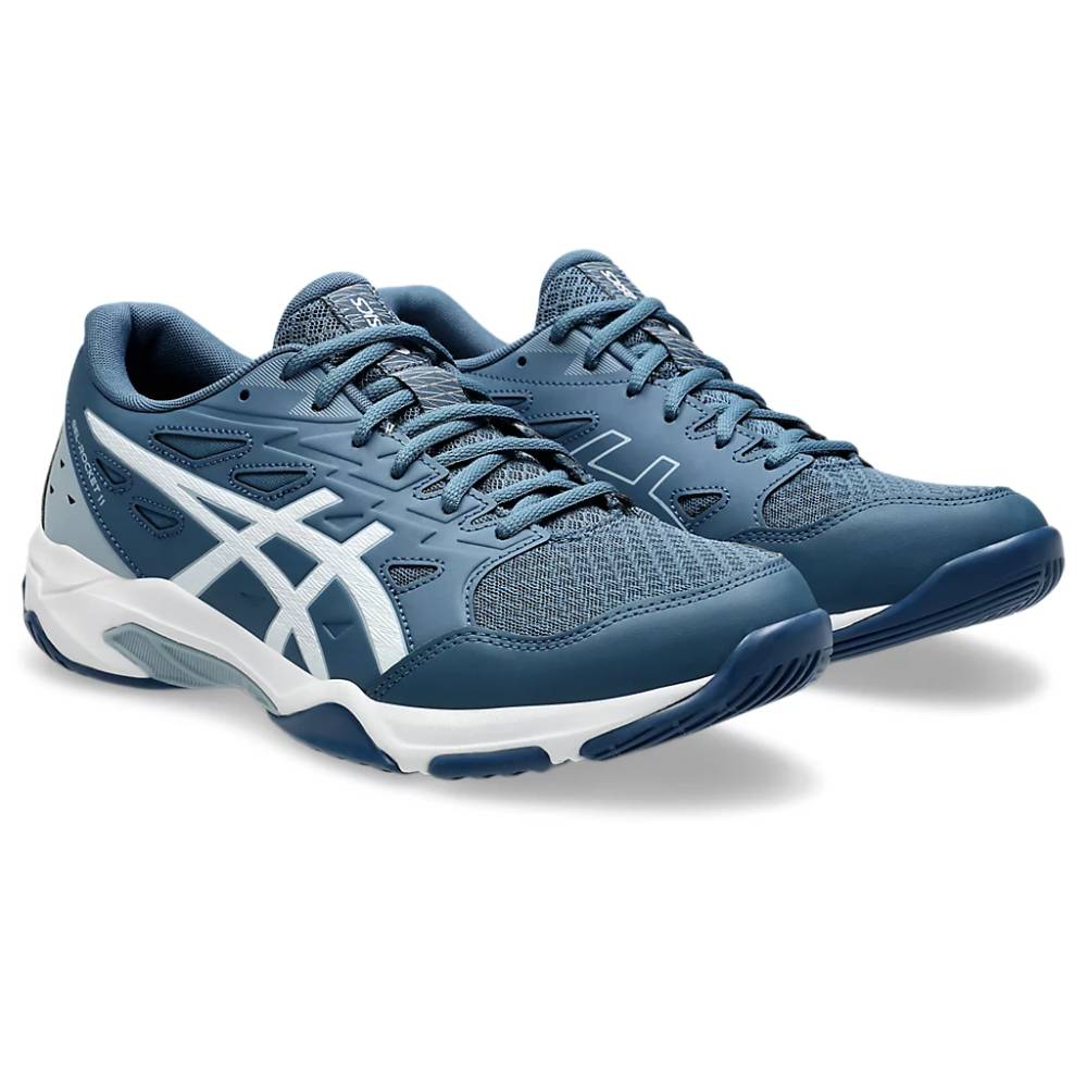 ASICS Men's Gel-Rocket 11 Badminton Shoe (Vintage Indigo/White)