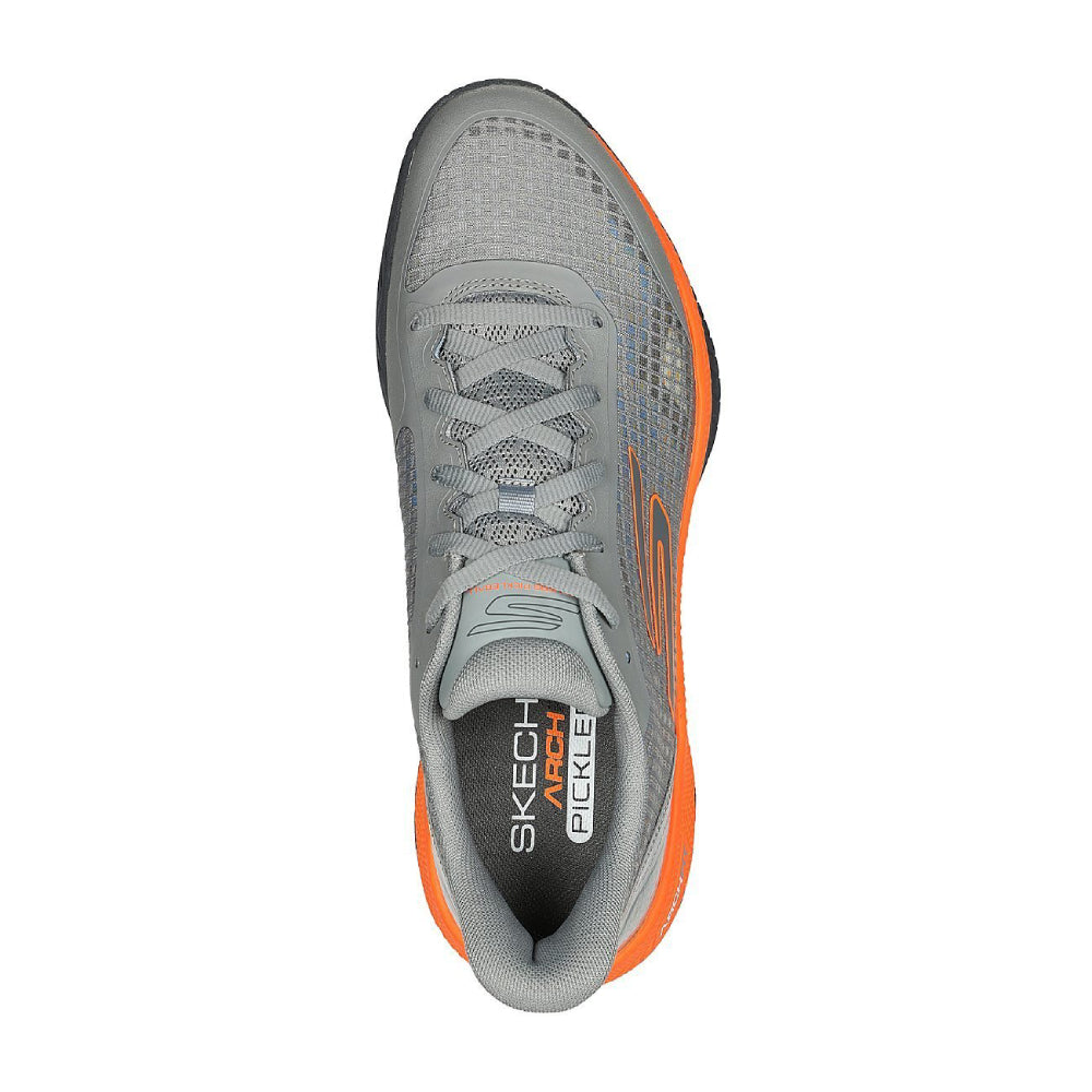 SKECHERS Men's Viper Court Pro Multi Court Shoes (Gray/Orange)